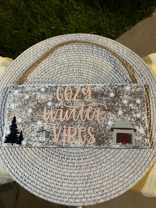 Cozy Winter Vibes Wooden Sign