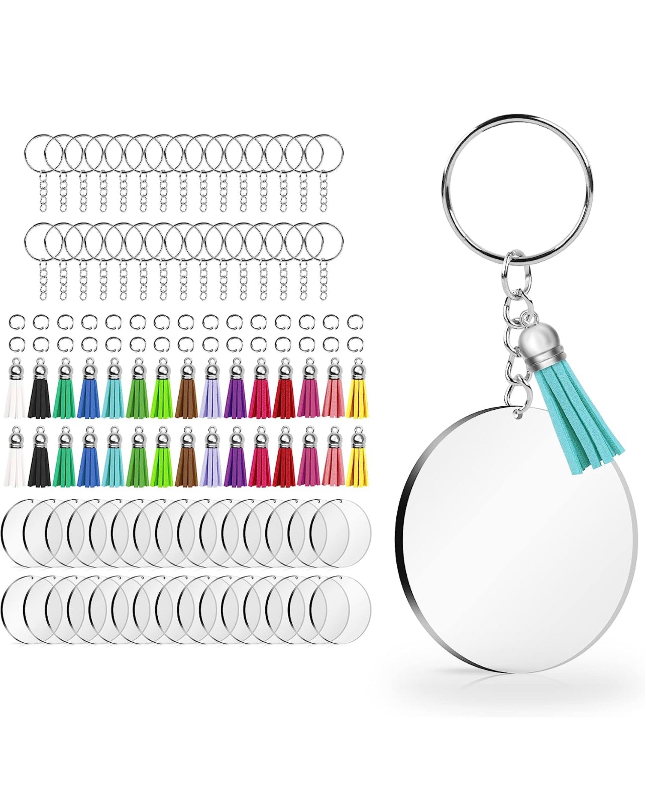 Acrylic Keychain with Colored Tassel